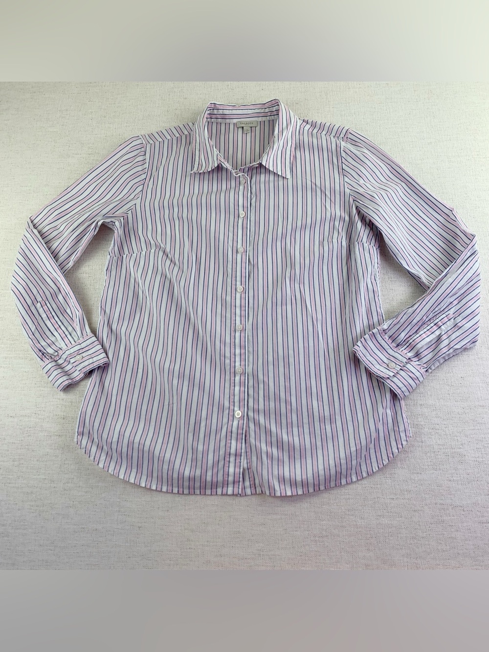 Talbots women's long sleeve Classic Striped Button-Down Shirt - size S